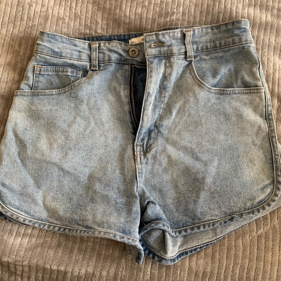 Light Blue Denim Jean Shorts - Picture 1 of 4